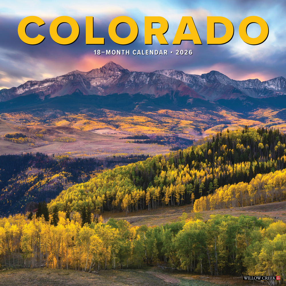 2026 Willow Creek Press Scenic Monthly Wall Calendar, 12in x 12in, Colorado, January To December, 55380
