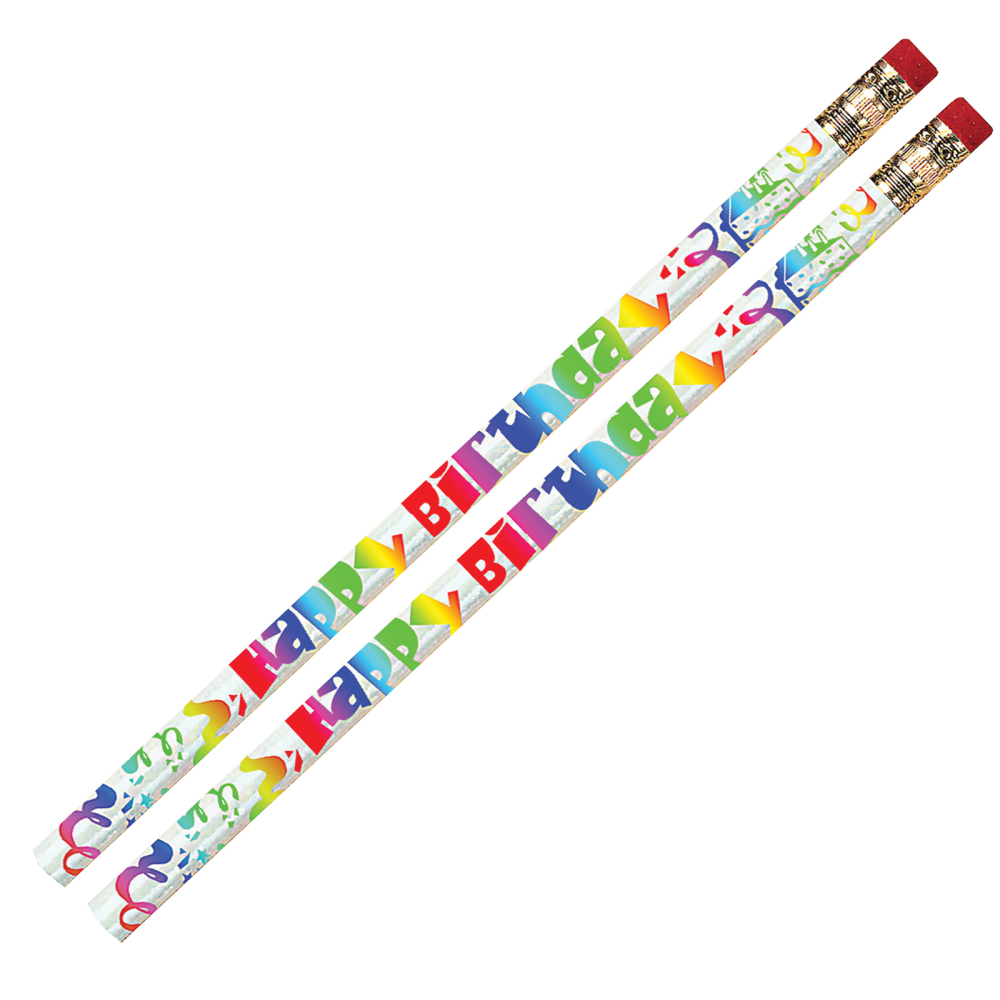 Musgrave Pencil Co. Inc. Motivational Pencils, Happy Birthday Fiesta, 12 Pencils Per Pack, Set Of 12 Packs
