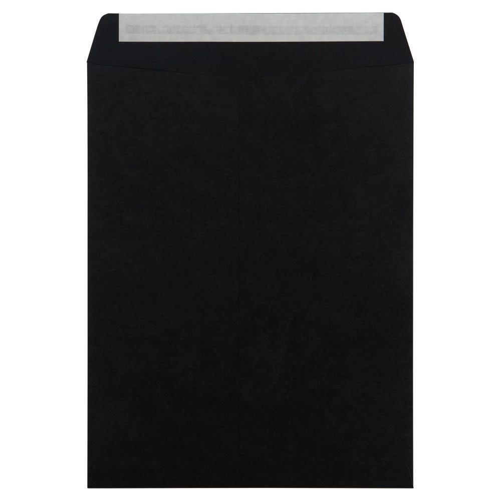 JAM Paper Open-End 10in x 13in Catalog Envelopes, Gummed Closure, Black, Pack Of 10
