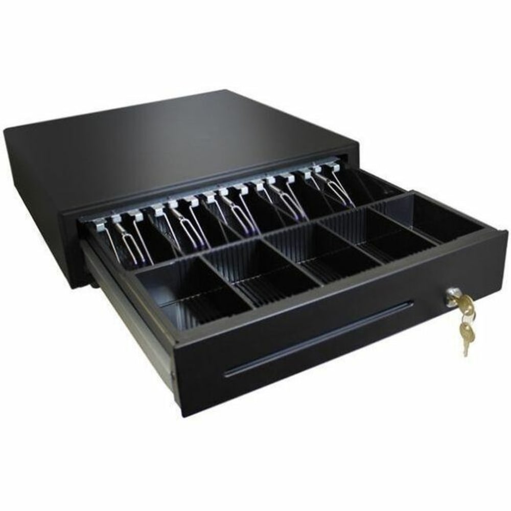 Adesso 16in POS Cash Drawer With Removable Cash Tray - 5 Bill - 8 Coin - 1 Media Slot - 3 Lock Position - Serial Port - Steel - 3.9in x 16inx 16in Depth