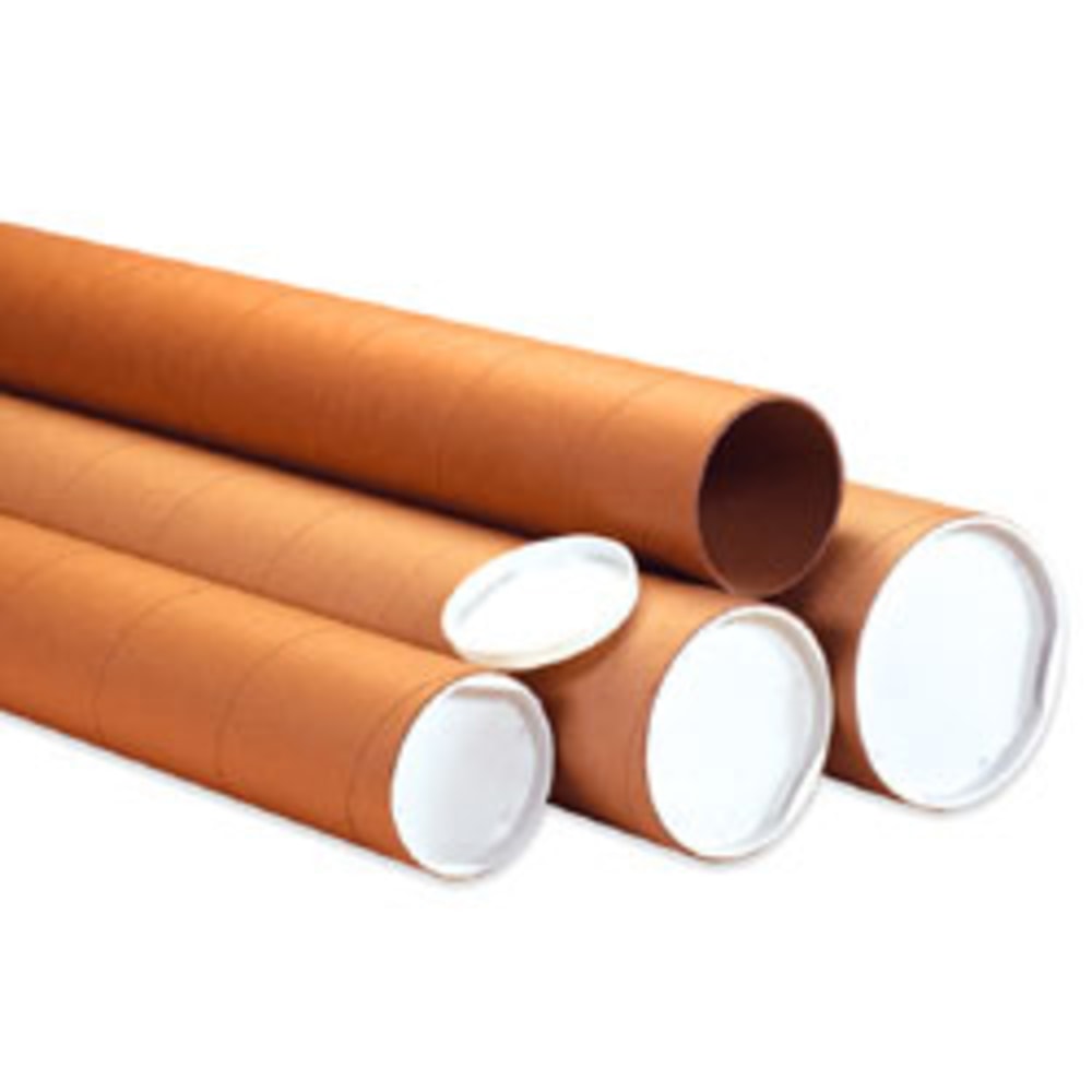 Partners Brand Heavy-Duty Kraft Mailing Tubes, 3in x 30in, 80% Recycled, Kraft, Pack Of 24