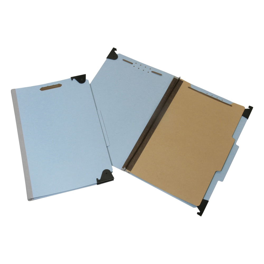 SKILCRAFT Heavy-Duty Hanging File Folders With 4-Section Fastener, 1in Capacity, Legal Size, Blue, Box Of 5 (AbilityOne 7530-01-621-6200) - 6216200