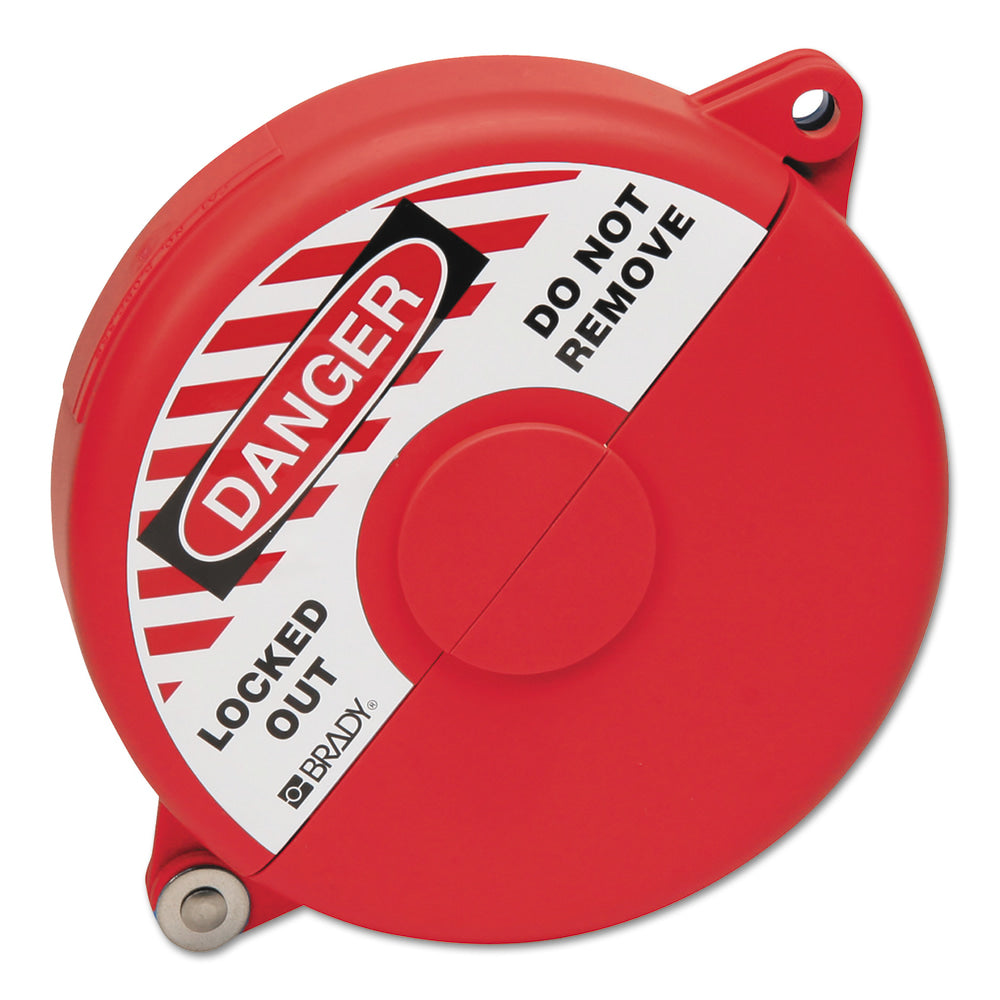 Brady Gate Valve Lockouts, 5 in  6 1/2 in Handle Size, Red