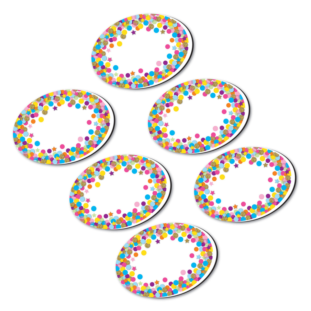 Ashley Productions Magnetic Whiteboard Eraser, Oval Confetti, Pack Of 6