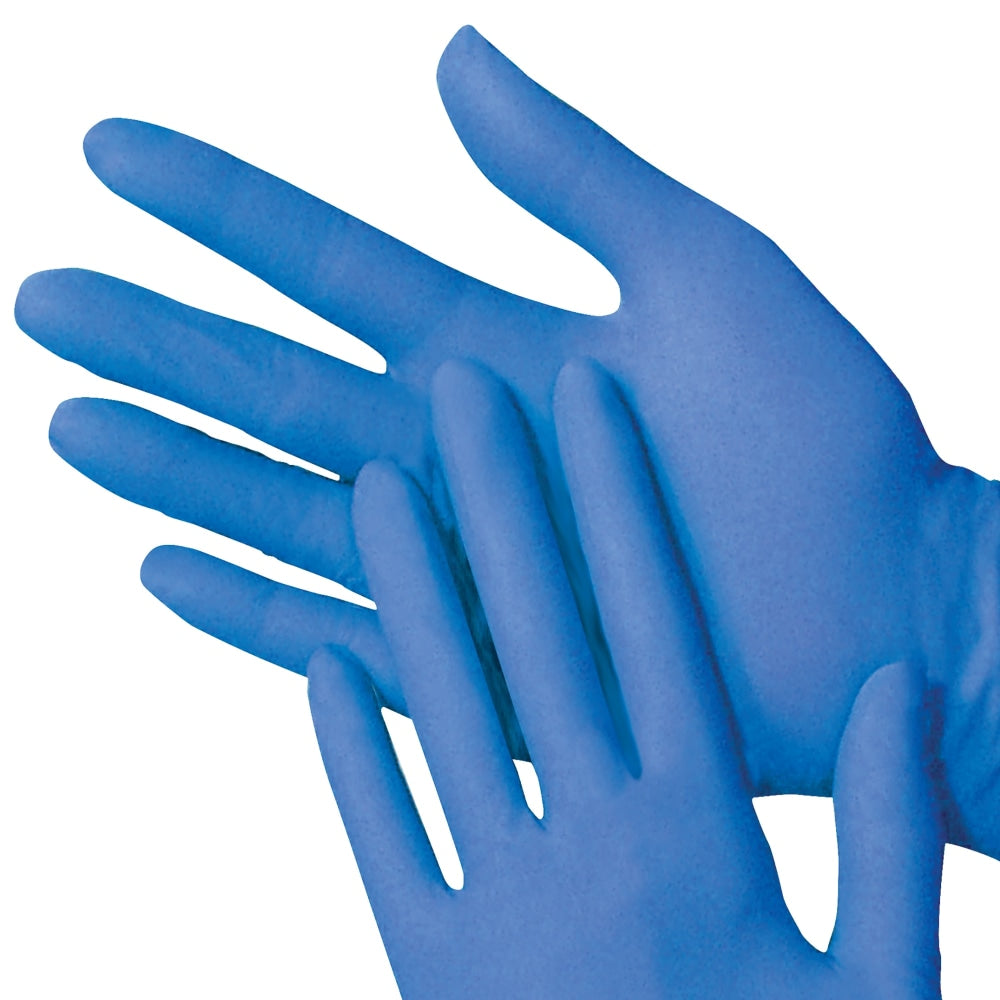 SKILCRAFT Chemo-Tested Exam Gloves, Large, Blue, 100 Gloves Per Pack, Box Of 10 Packs
