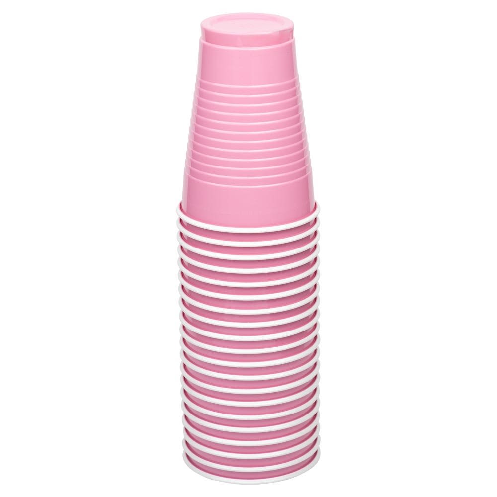 JAM PAPER Plastic Party Cups, 12 oz, Baby Pink Pastel, 20 Glasses/Pack