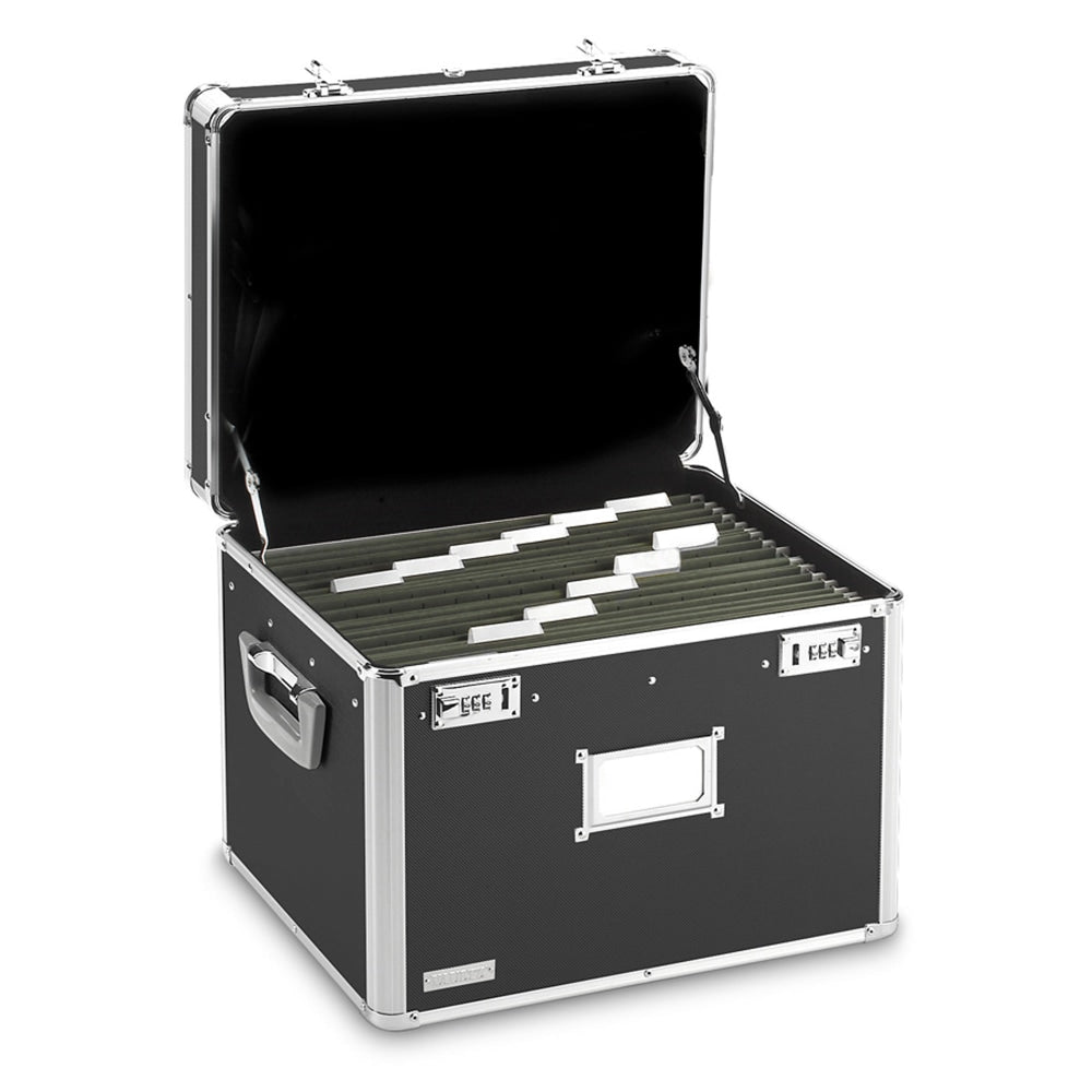 Vaultz Locking Letter/Legal File Chest, 12 3/8inH x 17 5/8inW x 14inD, Black