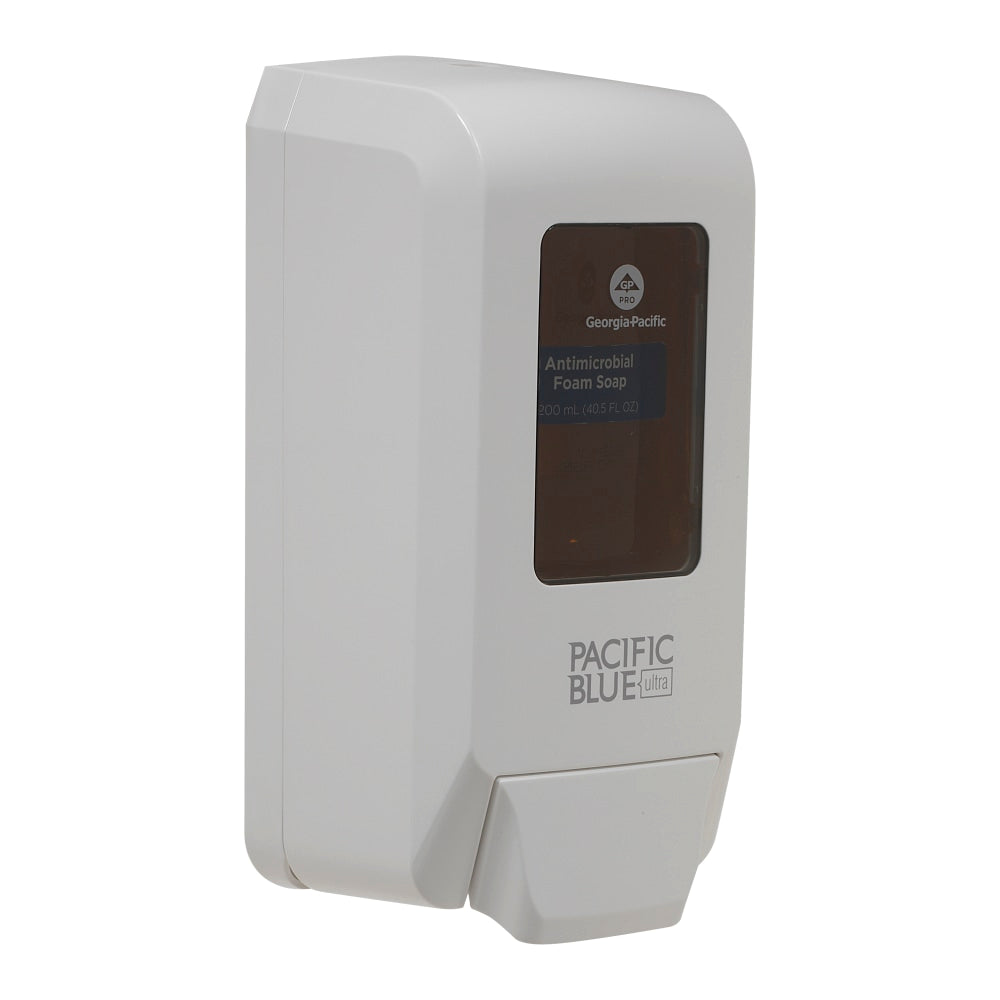 Pacific Blue Ultra Wall-Mount Manual Soap & Sanitizer Dispenser, 11.49inH x 5.66inW x 4inD, White, 1 Dispenser