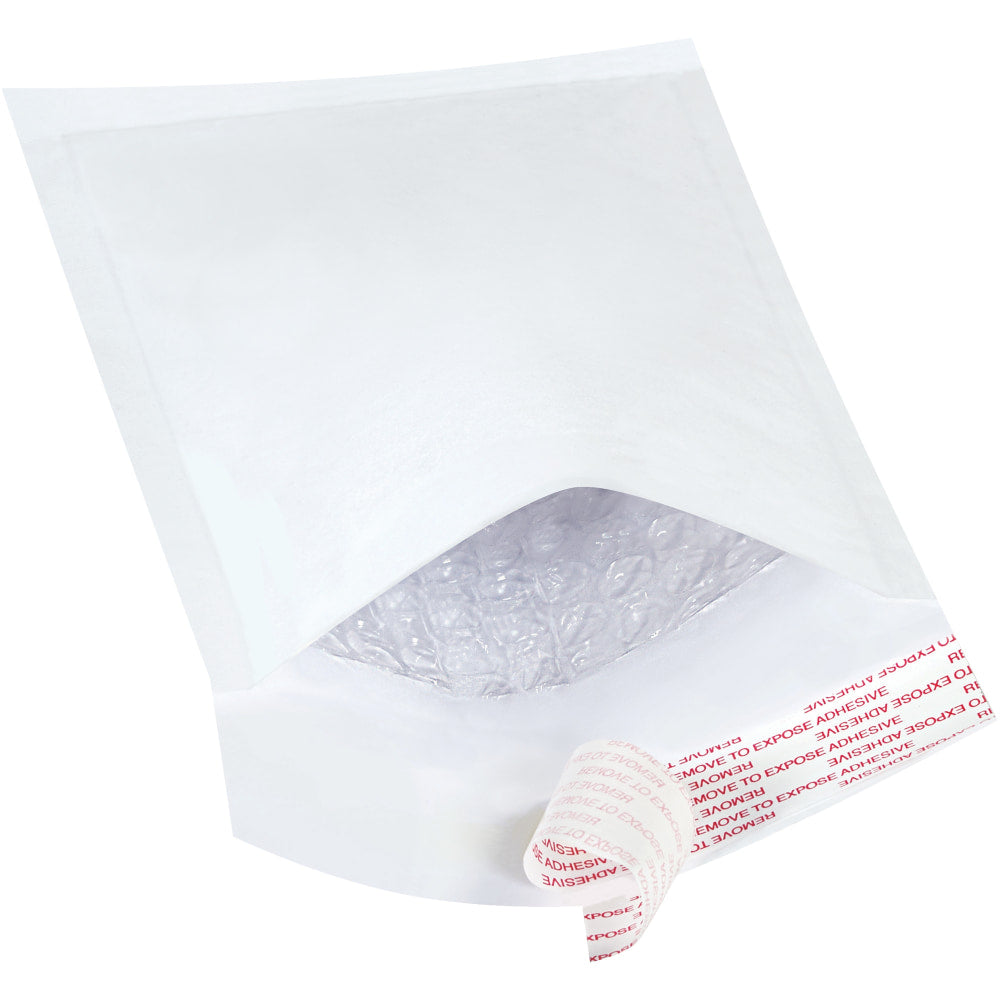 South Coast Paper White Self-Seal Bubble Mailers, #000, 4in x 8in, Pack Of 25