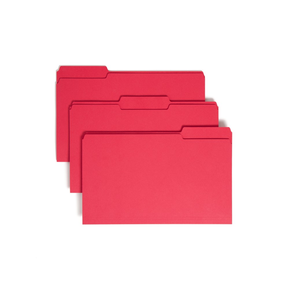 Smead Color File Folders, Legal Size, 1/3 Cut, Red, Box Of 100