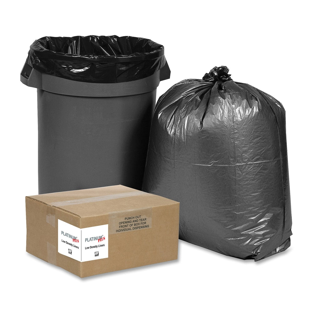 Webster Super Heavy-Duty Platinum Plus Liners, 1.5mil, 33 Gallon, Silver, Box Of 50