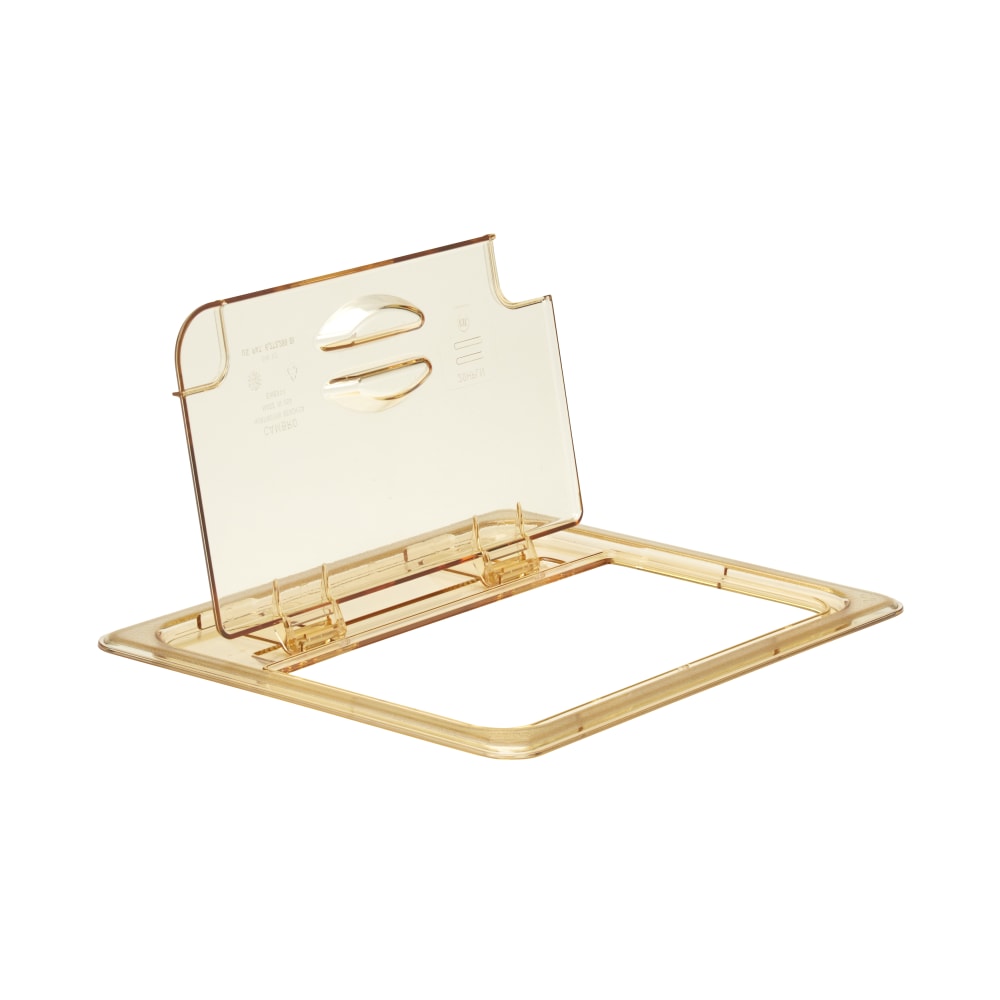 Cambro H-Pan High-Heat GN 1/2 Notched FlipLids, Amber, Set Of 6 Lids