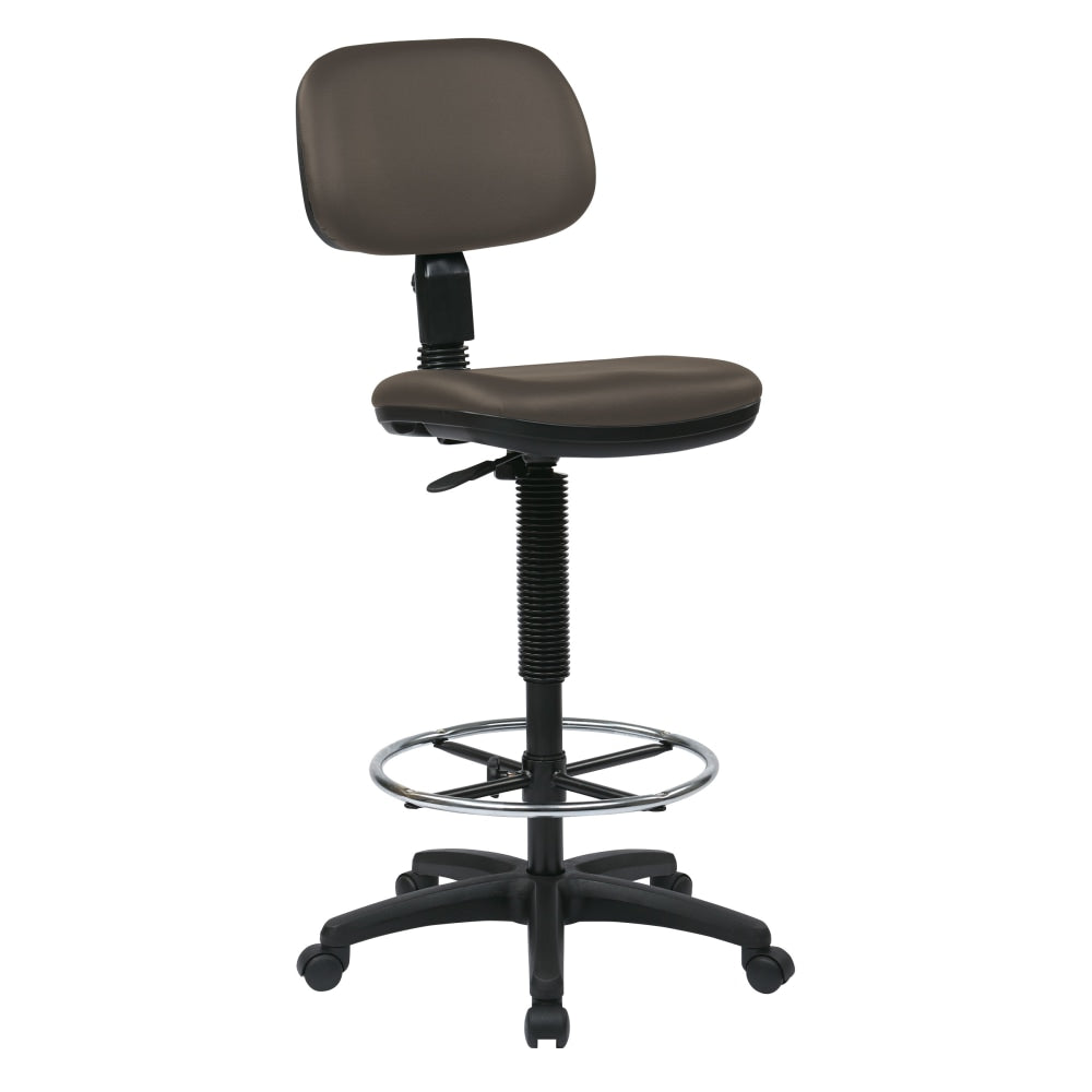 Office Star WorkSmart Vinyl Mid-Back Drafting Chair, Graphite