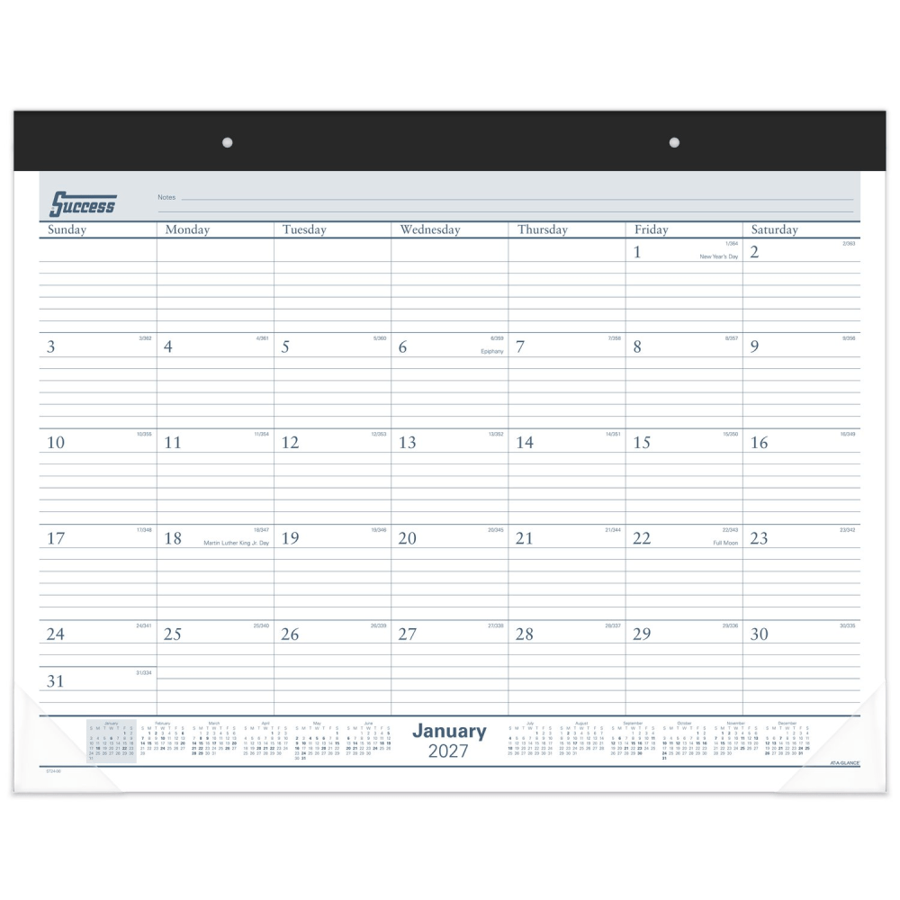AT-A-GLANCE 2027 Ruled Monthly Desk Pad Calendar, Standard, 21 3/4in x 17in