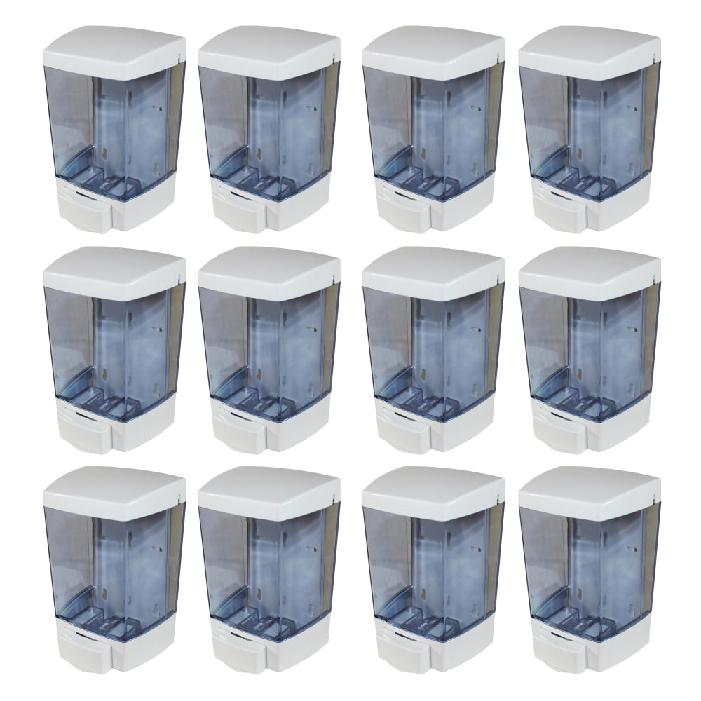 Genuine Joe Liquid Soap Dispenser - Manual - 1.44 quart Capacity - See-through Tank, Water Resistant - White - 12 / Carton