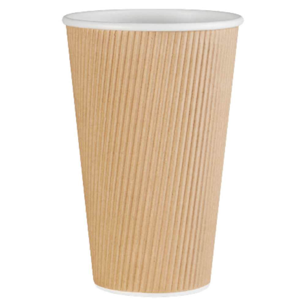 Genuine Joe Ripple Hot Cups, 16 Oz, Brown, Pack Of 25