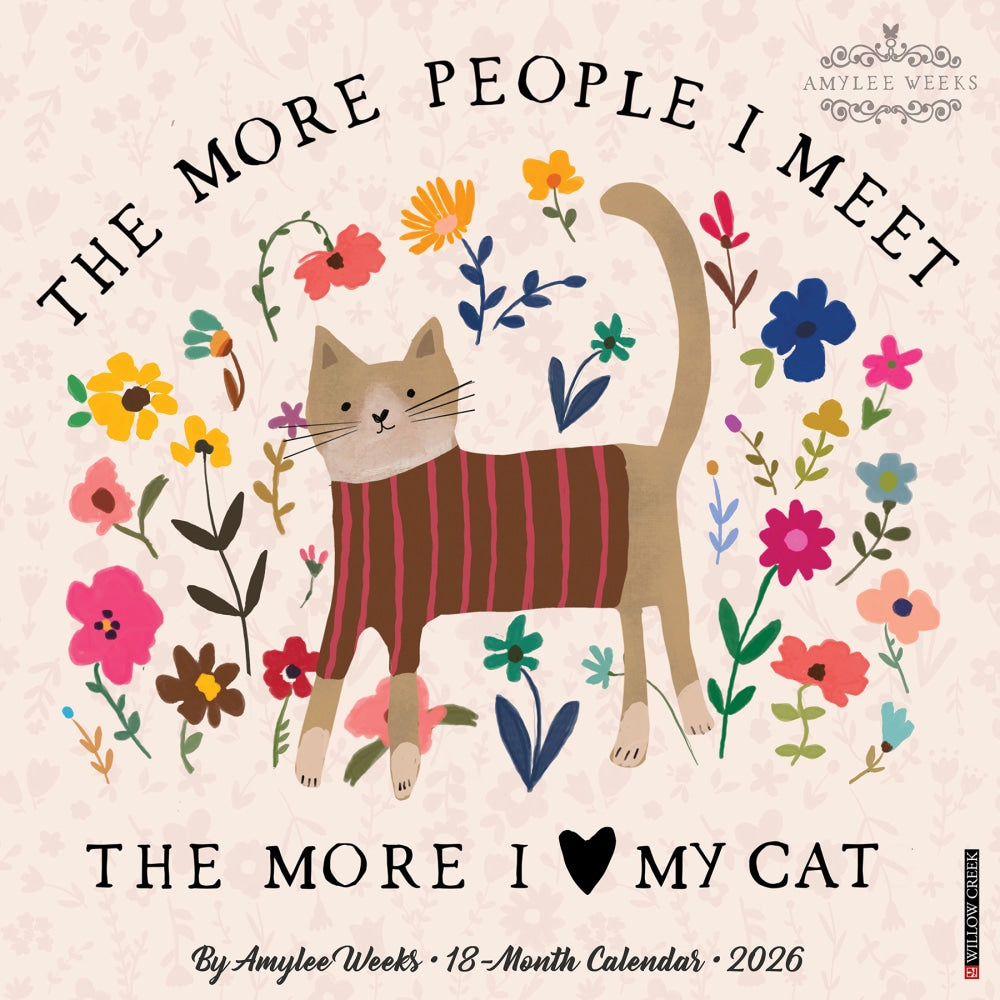 2026 Willow Creek Press Humor & Comics Monthly Wall Calendar, 12in x 12in, Every Home Needs a Cat, January To December, 56356