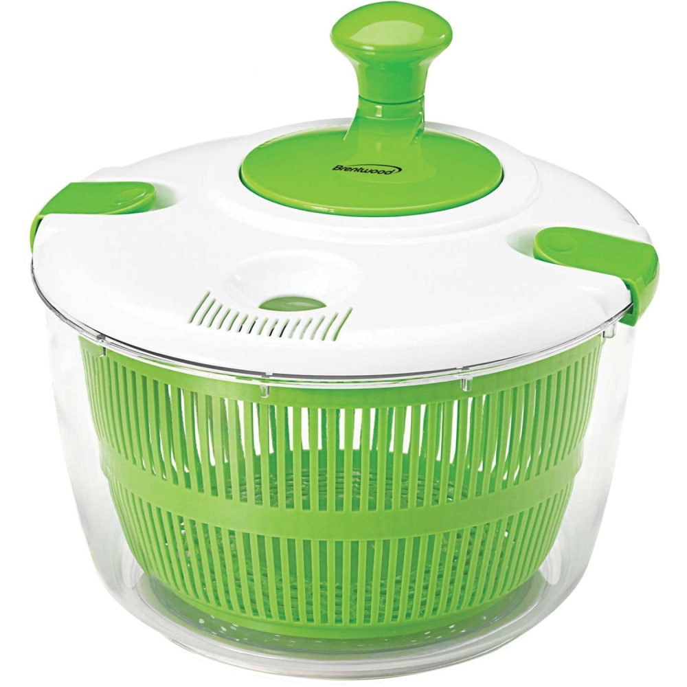 Brentwood Salad Spinner With 5 qt Serving Bowl, Green/White