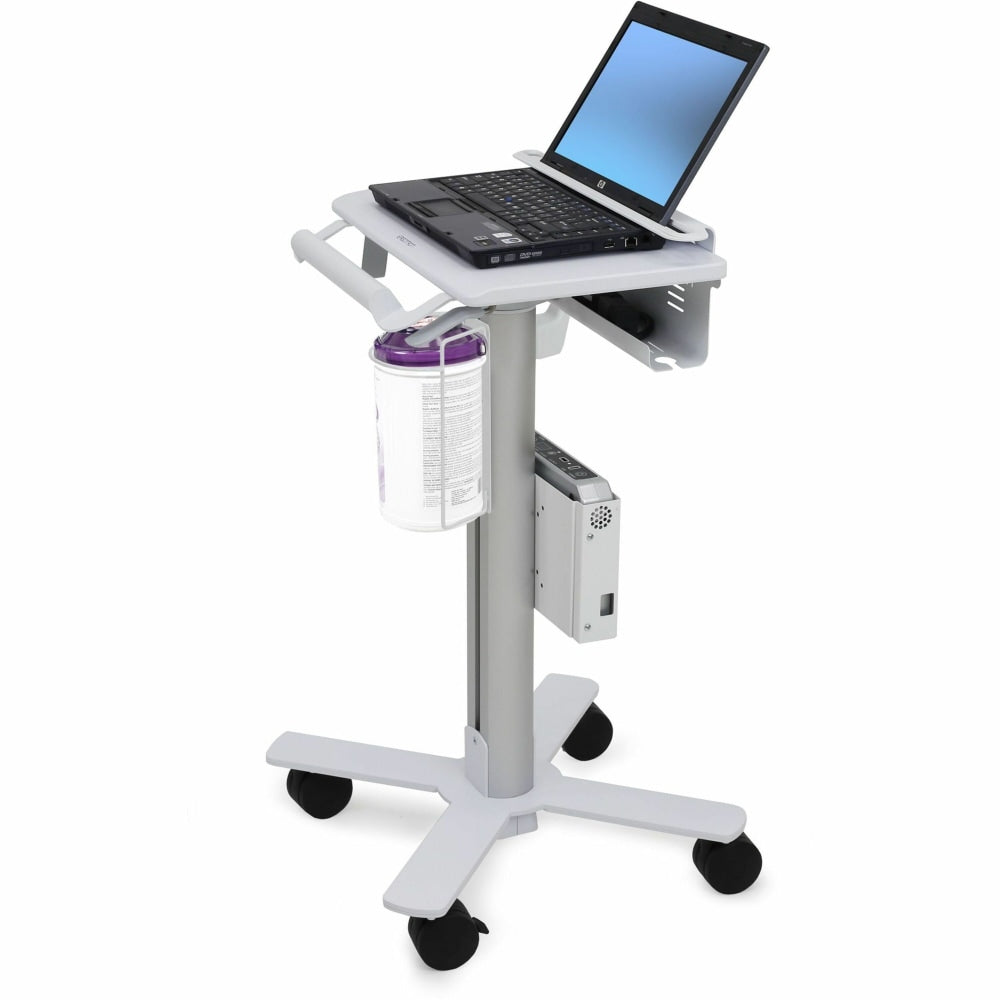 Ergotron StyleView SV10 Laptop Cart Mobile Workstation, 48inH x 19inW x 19inD, White/Aluminum