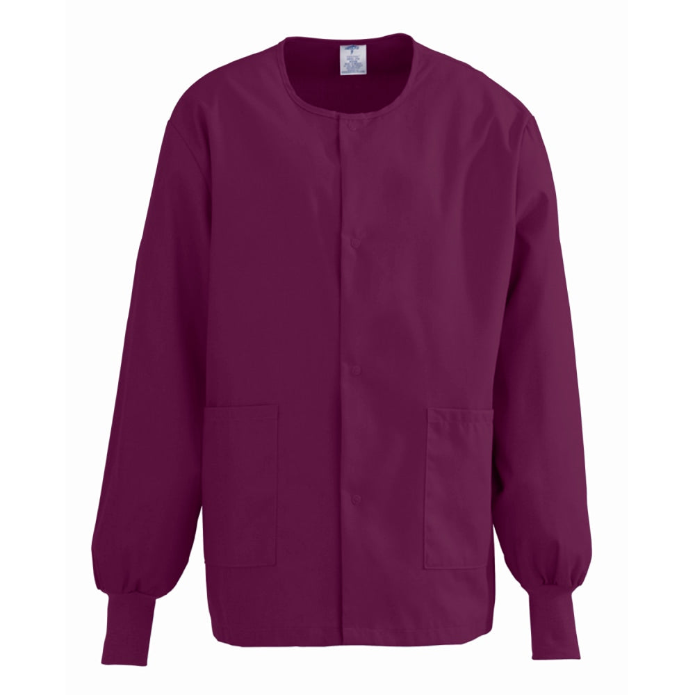 Medline ComfortEase Unisex Warm-Up Scrub Jacket, X-Large, Wine