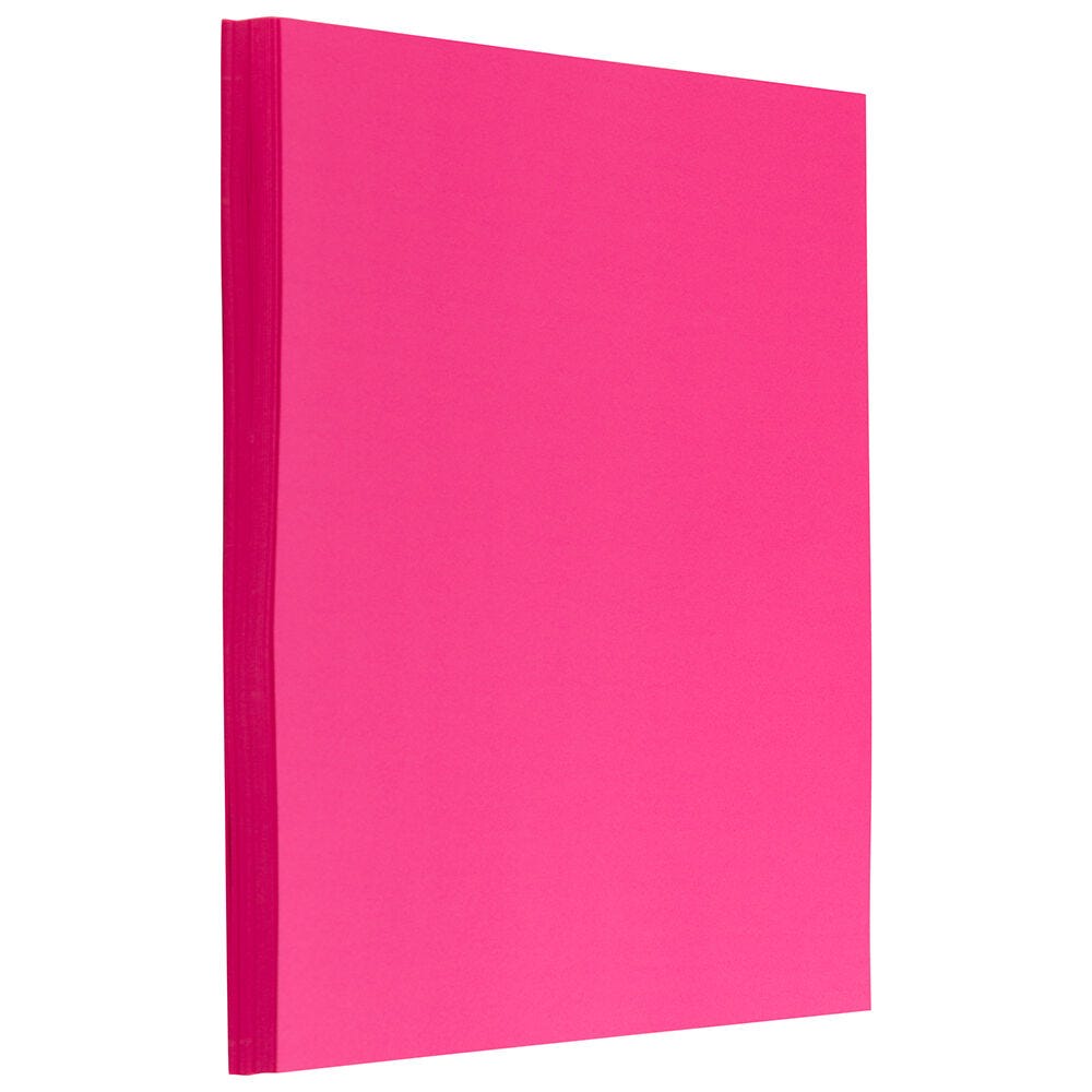 JAM Paper Color Paper, Ultra Fuchsia Pink, Letter (8.5in x 11in), 100 Sheets Per Pack, 24 Lb