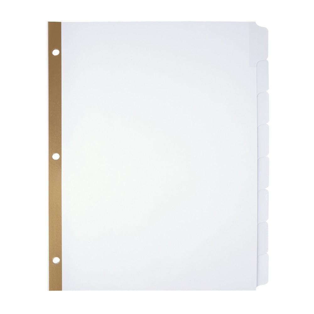 Office Depot Brand Erasable Big Tab Dividers, 8-Tab, White, Pack Of 2 Sets