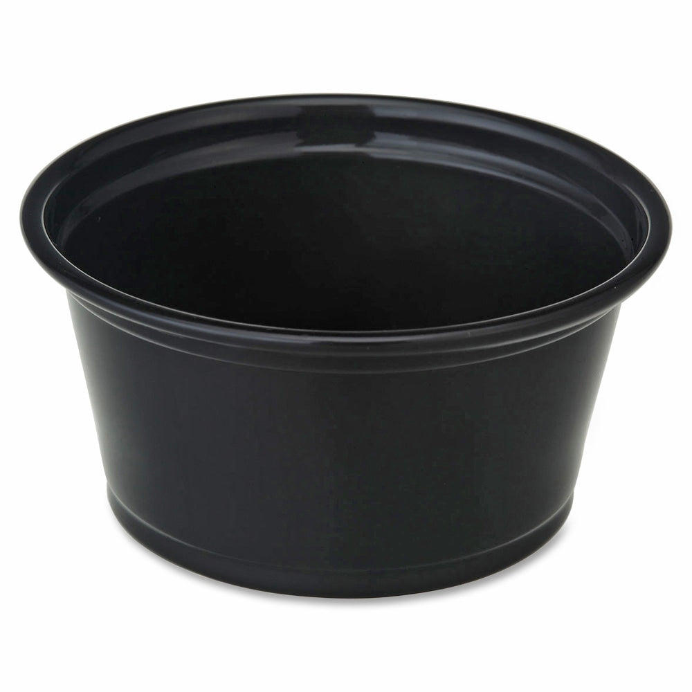Genuine Joe 2 oz Portion Cups - 2 fl oz - Black - Polystyrene - 50/Bag - 50 / Carton