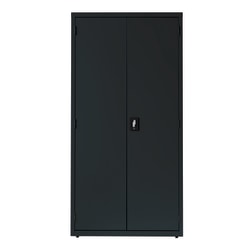 Lorell Fortress Series 18inD Steel Storage Cabinet, Fully Assembled, 5-Shelf, Black
