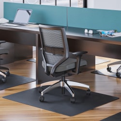 Deflecto EconoMat Vinyl Chair Mat For Hard Floors, Rectangular, 46inW x 60inD, Black