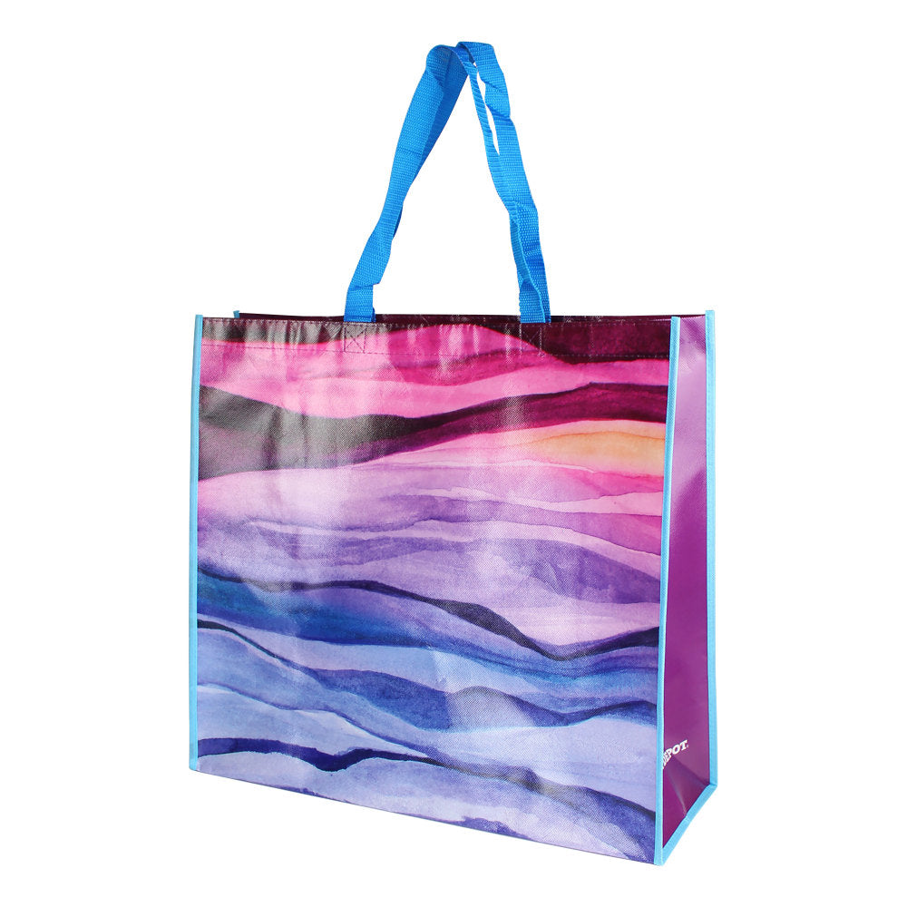 Office Depot Brand Large Reusable Shopping Bag, 19inH x 17-1/4inW x 7inD, Watercolor Waves