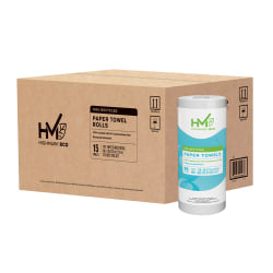Highmark ECO 2-Ply Paper Towels, 100% Recycled, 85 Sheets Per Roll, Pack Of 15 Rolls