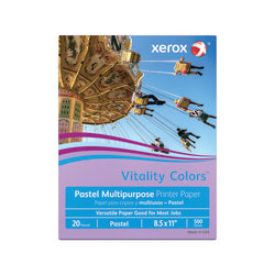 Xerox Vitality Colors Multi-Use Printer & Copy Paper, 1 Ream, Lilac, Letter (8.5in x 11in), 500 Sheets Per Ream, 20 Lb, 30% Recycled