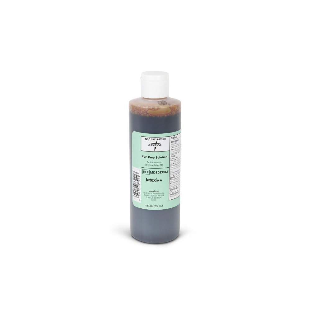 Medline Povidone Iodine Prep Solutions, 8 Oz, Pack Of 24