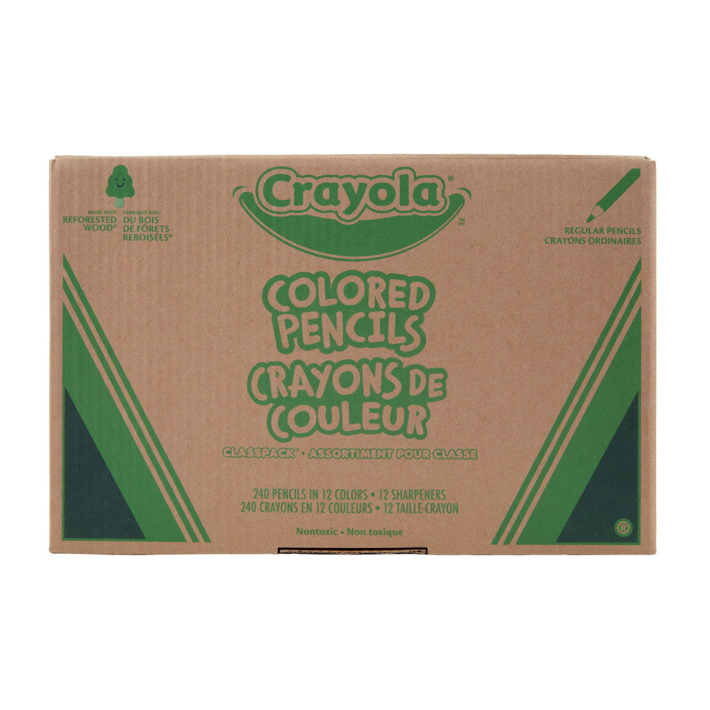 Crayola Classpack, 240ct Colored Pencils, Bulk School Supplies, 12 Different Colors, Classroom Must Haves