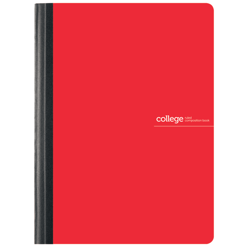Office Depot Brand Poly Composition Book, 7-1/2in x 9-3/4in, College Ruled, 80 Sheets, Red