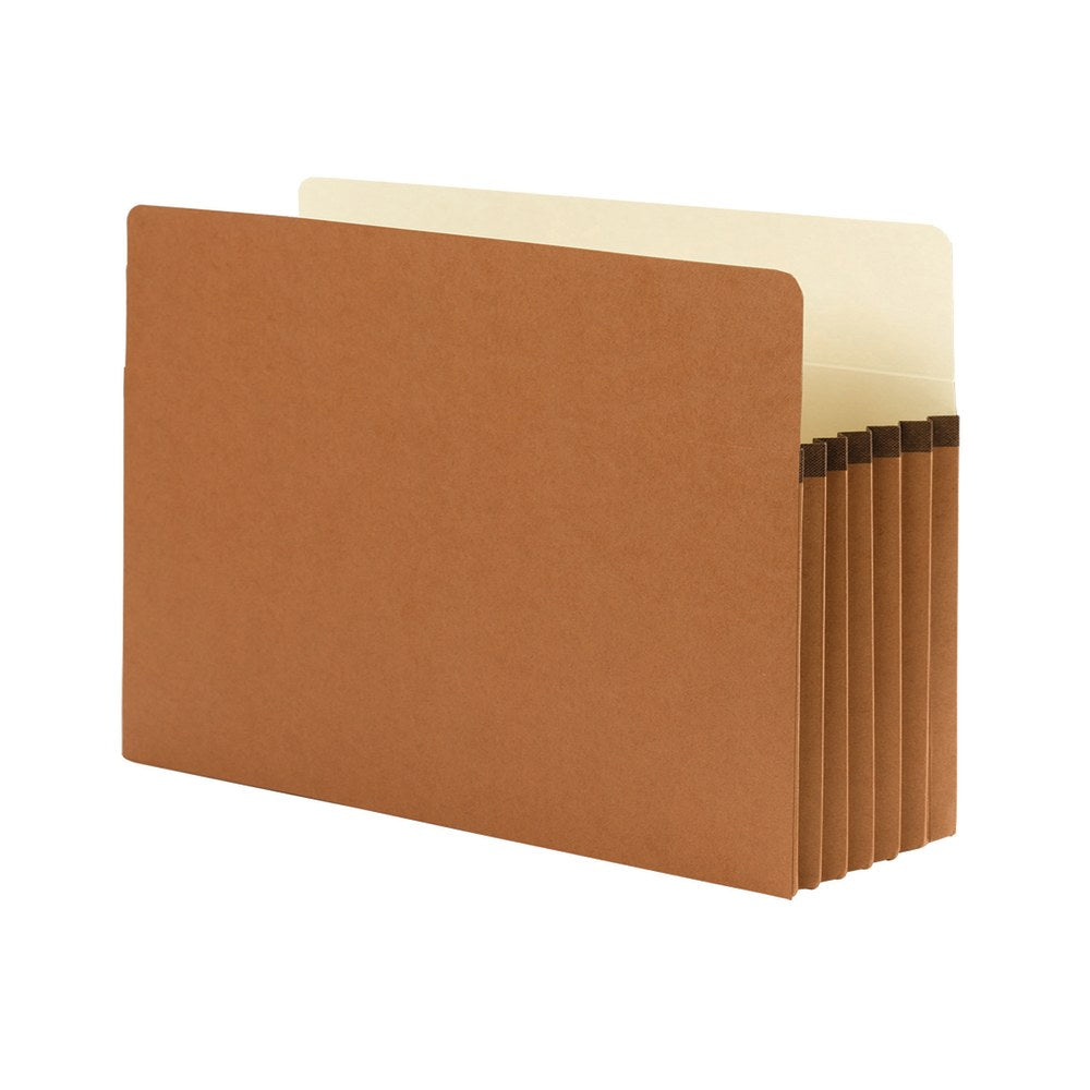 Smead Expanding File Pocket With Tear Resistant Gusset, Legal Size, 5 1/4in Expansion, 100% Recycled, Redrope, Box Of 10