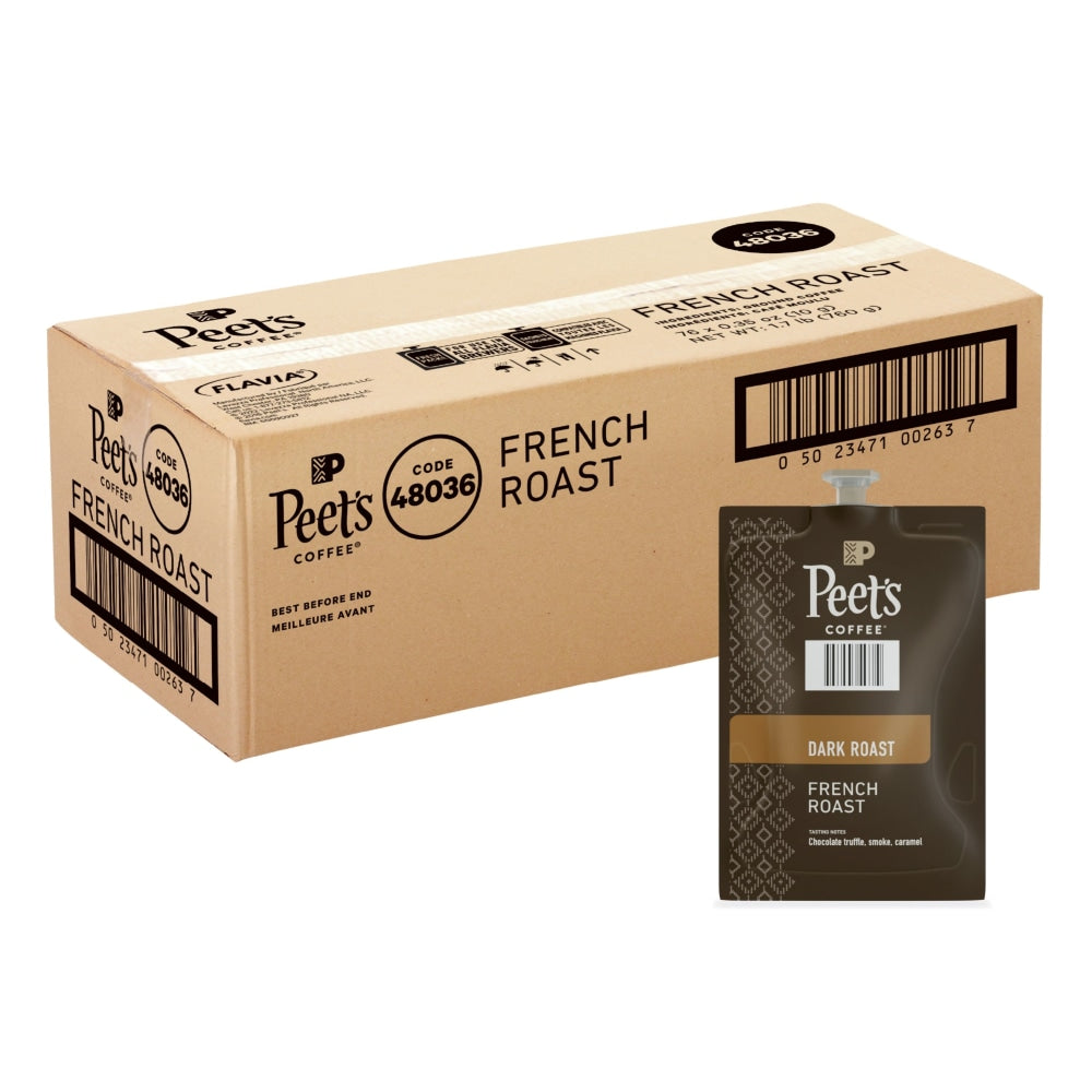 Peet s Coffee & Tea Single Serve Coffee Freshpacks, French Roast, Carton Of 76