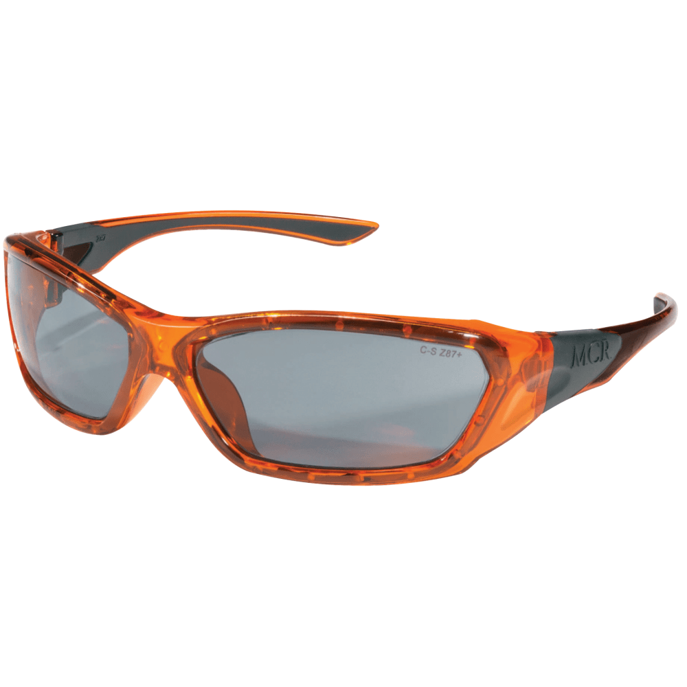 R3 Safety ForceFlex Protective Eyewear, Silver Mirror Lens, Duramass HC, Orange Frame