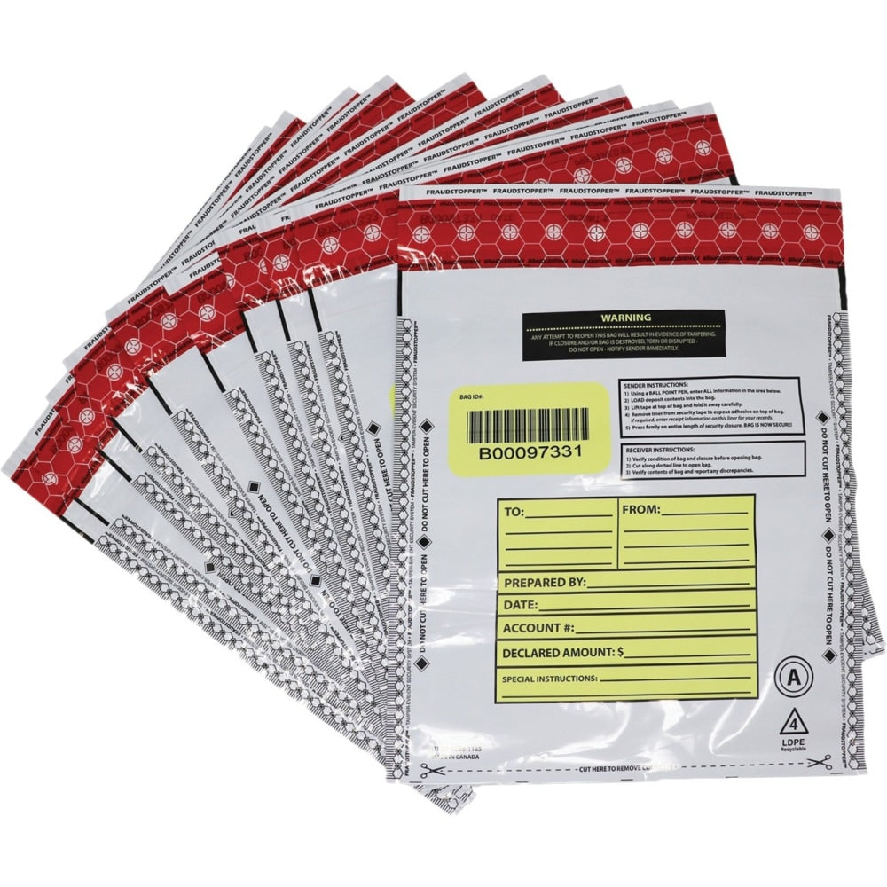 Nadex Coins Deposit Bags, 9x12, Opaque, 100 Pack - 12in Length x 9in Width - Opaque - Film - Cash - 100 / Pack