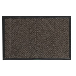 M+A Matting WaterHog Floor Mat, Max Herringbone, 4ft x 6ft, Chestnut Brown