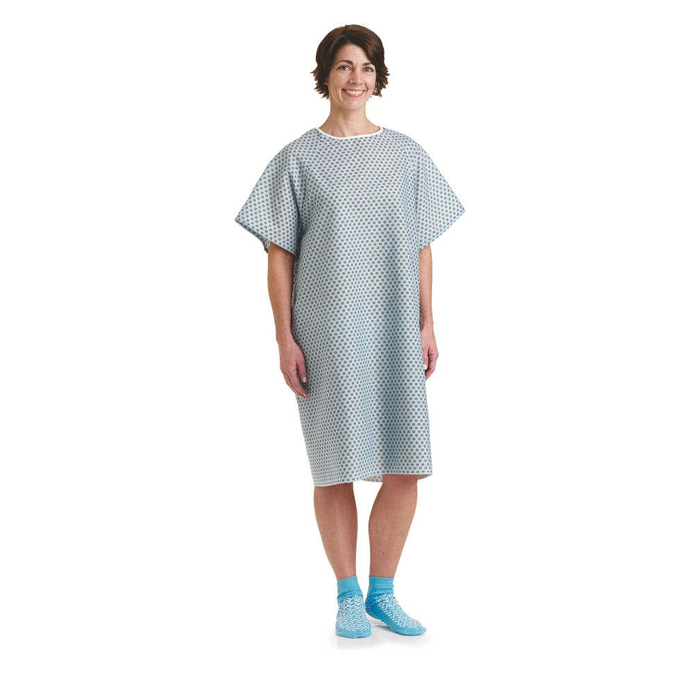 Medline Traditional Patient Gowns, 39in, Star, Pack Of 12