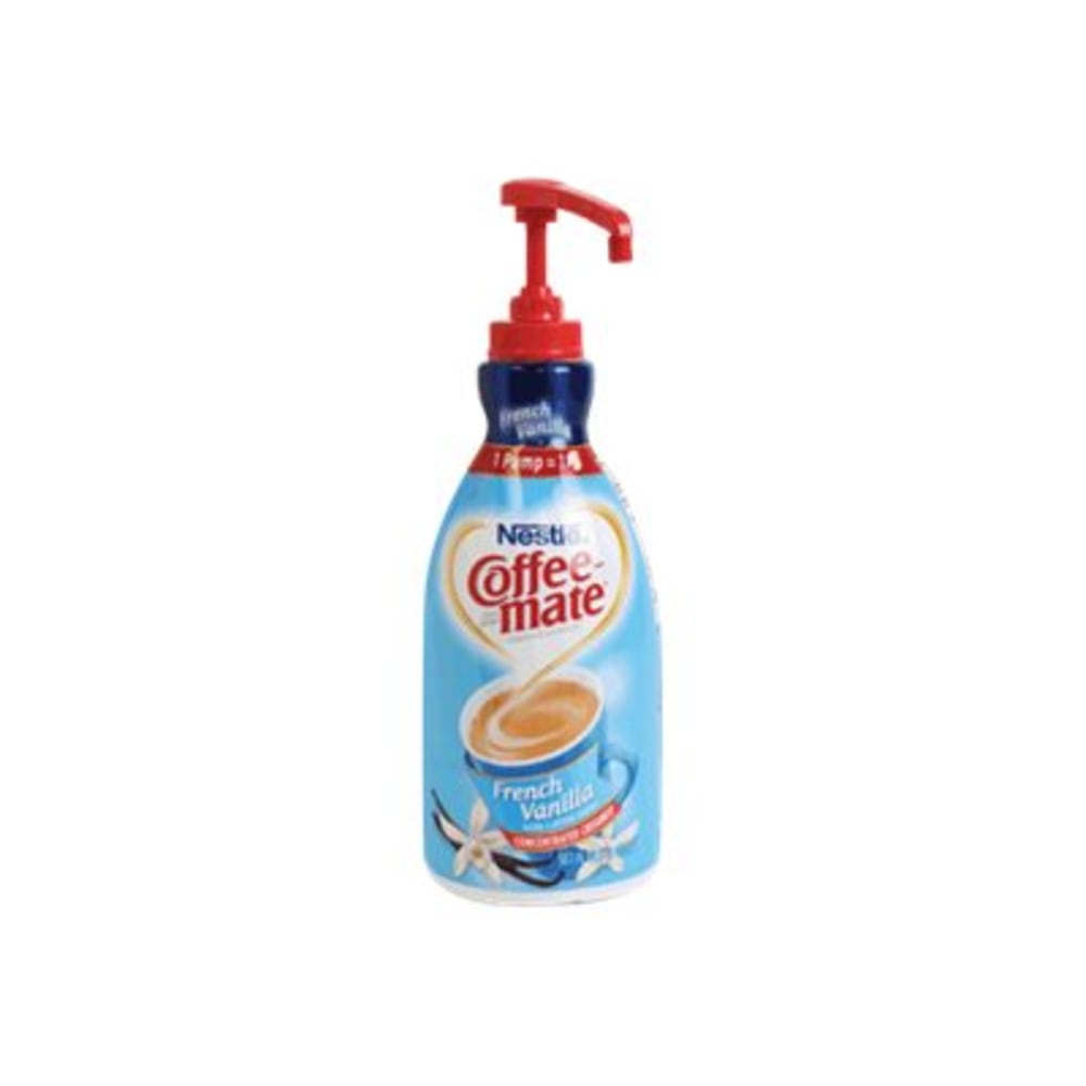 Coffee Mate French Vanilla Concentrated Coffee Creamer Pump, 1.5 L (50.72 Oz), Carton Of 2 Bottles