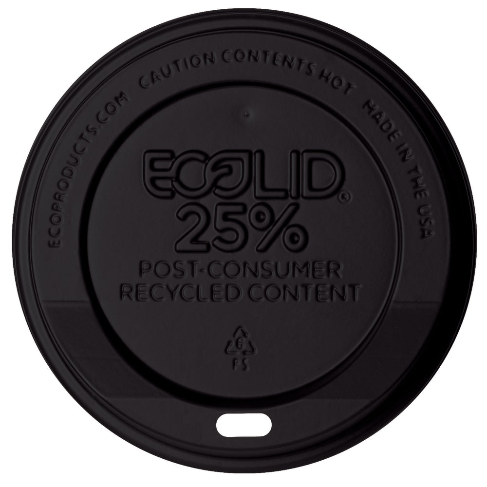 Eco-Products EcoLid Hot Cup Lids, 10-20 Oz, 25% Recycled, Black, Pack Of 1,000 Lids