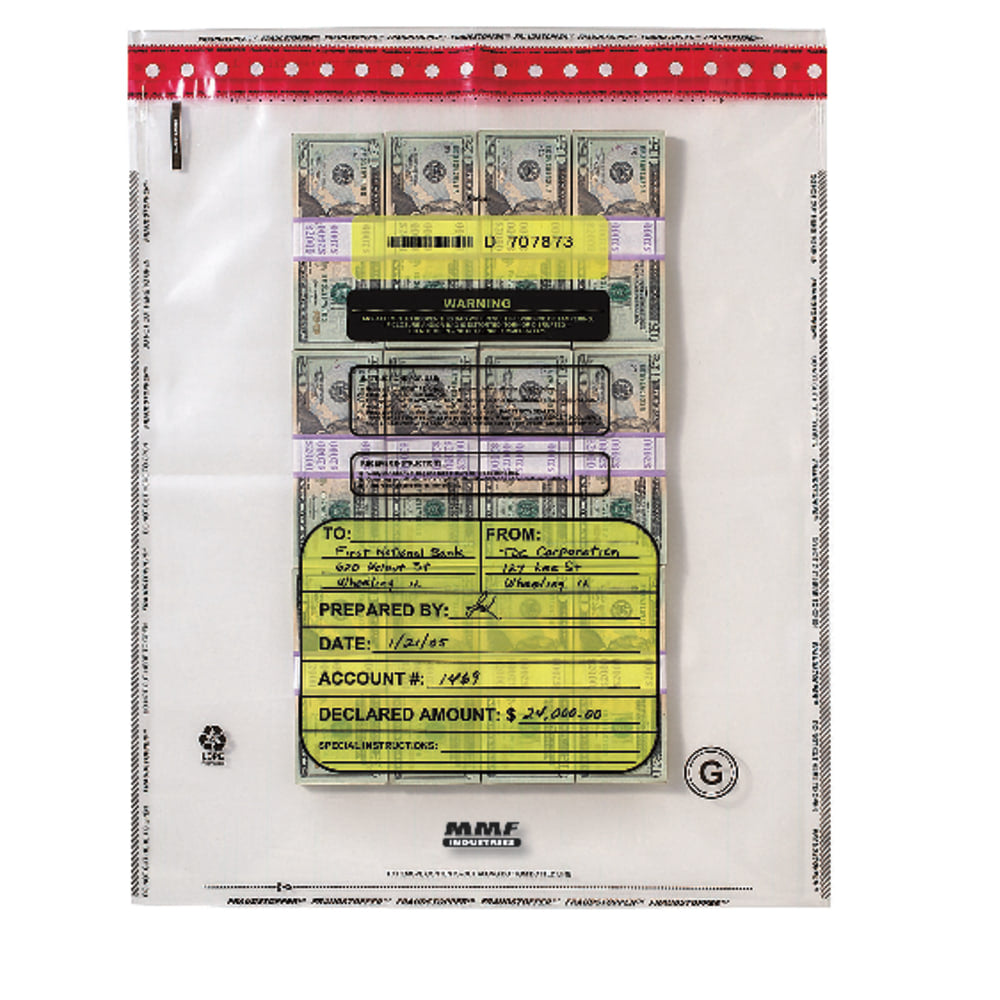 MMF Industries Tamper-Evident Bundle Bags, 20in x 20in, Clear, 8-Bundle Capacity