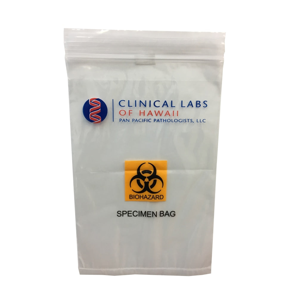 Biohazard Zip Bag, 6in x 9in, Pack of 1,000