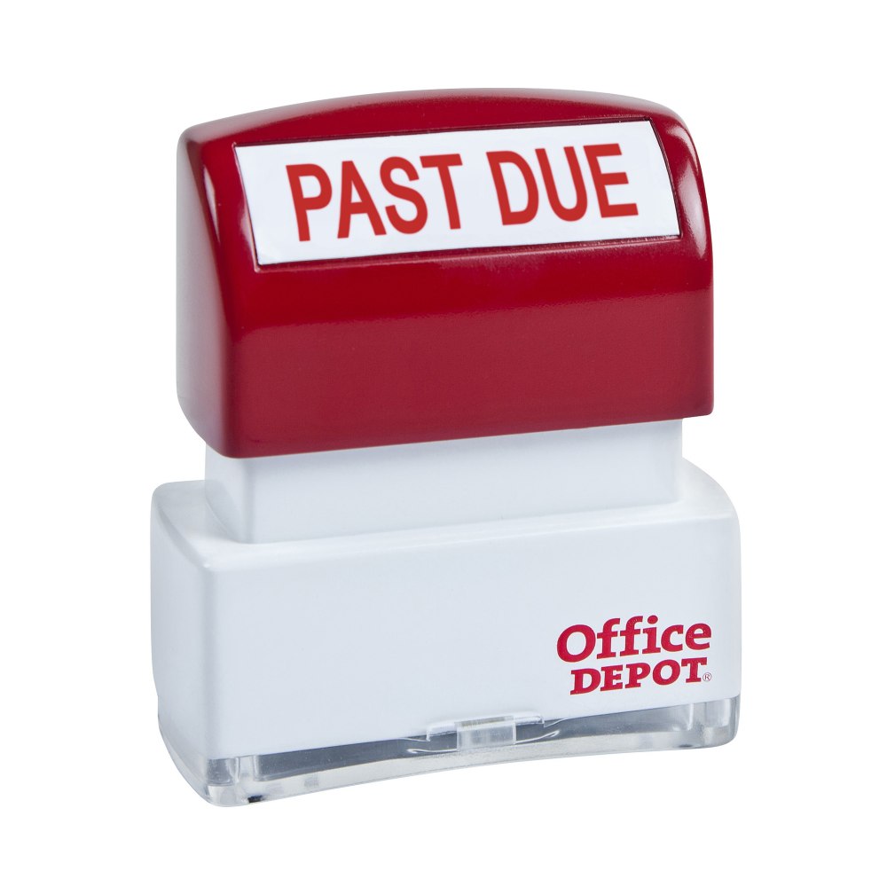 Office Depot Brand Pre-Inked Message Stamp, "Past Due", Red