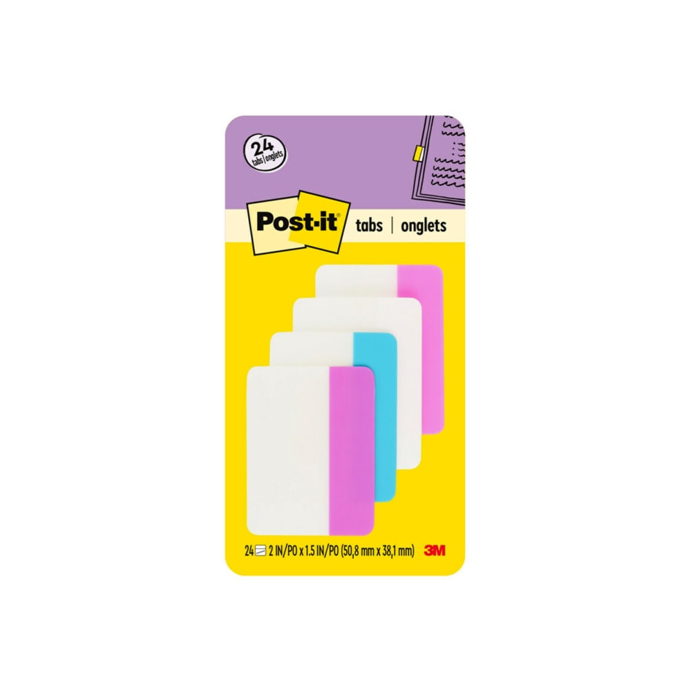 Post-it Filing Tabs, 2 in. x 1.5 in., Pack of 24 Tabs