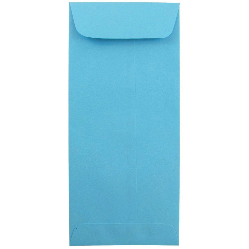 JAM Paper #10 Policy Envelopes, Gummed Seal, 30% Recycled, Blue, Pack Of 25