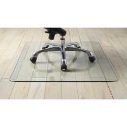 Lorell Tempered Glass Chair Mat, 44in x 50in, Clear