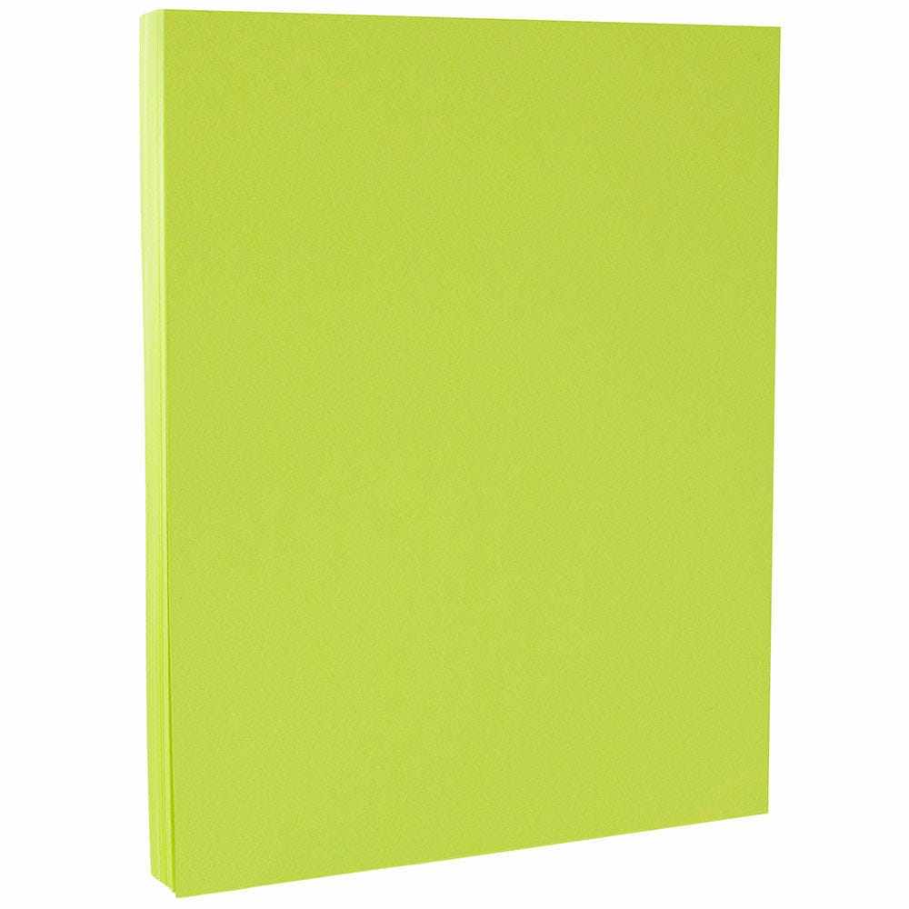 JAM Paper Card Stock, Wasabi Lime Green, Letter (8.5in x 11in), 65 lb, Pack Of 50